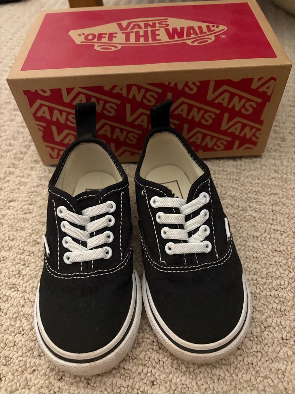 Vans Kids Black and White Classic Low-Top Sneakers